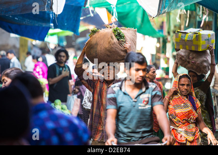 Vegetable market, Ahmedabad, Gujarat, India Stock Photo