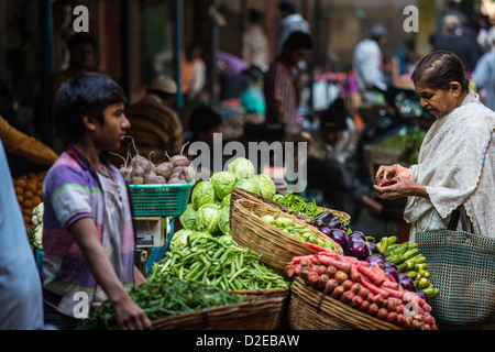 Vegetable market, Ahmedabad, Gujarat, India Stock Photo