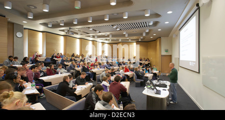 Loughborough Design School, Loughborough, United Kingdom. Architect: Burwell Deakins Architects, 2011. Panorama of lecture theat Stock Photo