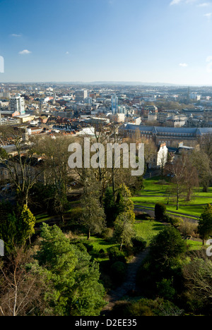 bristol skyline from the top of the cabot tower brandon hill bristol england Stock Photo