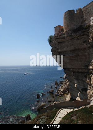 A view at a nice bay in Bonifacio on Corsica Stock Photo