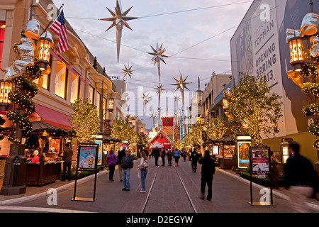 christmas decoration and illumination at The Grove, shopping mall in