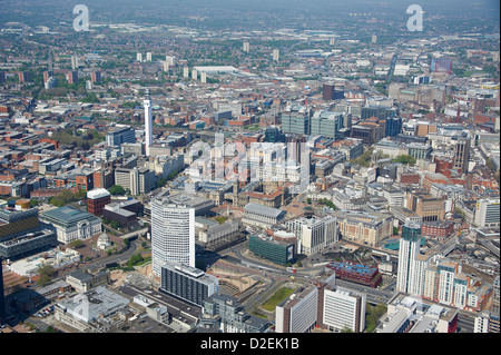 Birmingham city centre from the air, West Midlands, UK Stock Photo