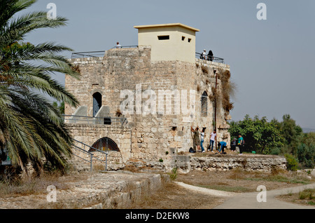 Israel, Northern District Ein Afek Nature Reserve on the Naaman River The Crusader mill station Stock Photo