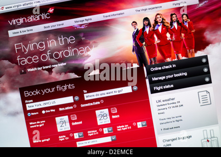 Virgin Atlantic logo and website. Stock Photo