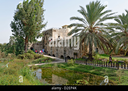 Israel, Northern District Ein Afek Nature Reserve on the Naaman River The Crusader mill station Stock Photo