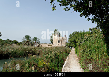 Israel, Northern District Ein Afek Nature Reserve on the Naaman River The Crusader mill station Stock Photo