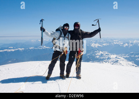 Climbing Mount Baker. Stock Photo