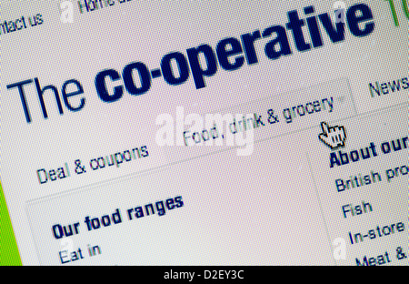 The Co-operative logo and website close up Stock Photo