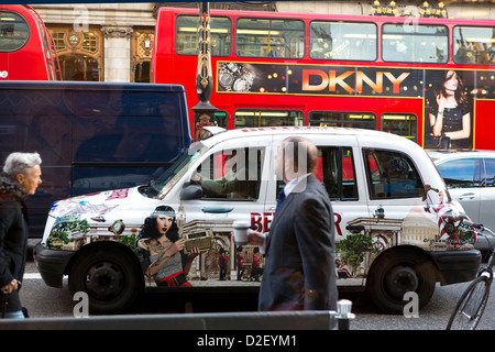 Traffic in London on the Strand. Stock Photo