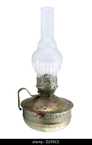 old kerosene lamp isolated on white background Stock Photo