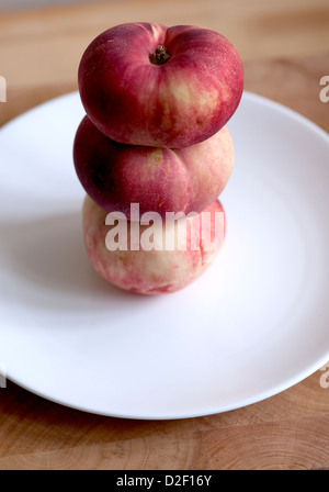 Food Image of the Flat Nectarine fruits Stock Photo