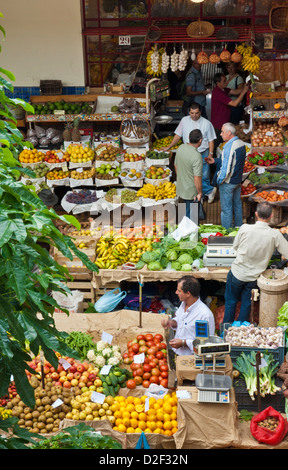 Mercado dos Lavradores the covered market for producers of island fruit Funchal Madeira Portugal EU Europe Stock Photo