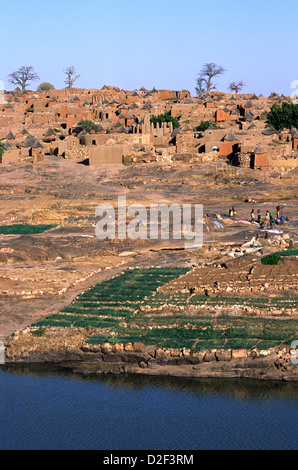 Konsogou - a typical village on the Dogon Plateau in Mali, Africa. Stock Photo