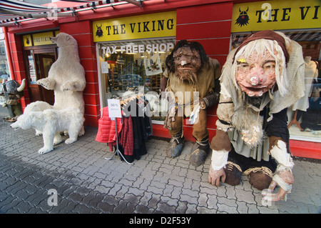 giant trolls in Akureyri, northern Iceland Stock Photo