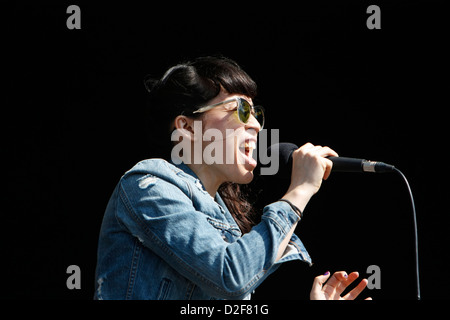 Yukimi Nagamo of little dragon live on stage at Lovebox Festival - day 2, Victoria Park, London, 16th june 2012 Stock Photo