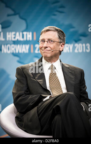 Oslo, Norway. 22nd January 2013. Bill Gates during discussion about international health with Norwegian PM Jens Stoltenberg at Astrup Fearnley Museum in Oslo. Stock Photo