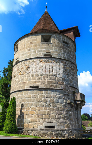 Tower of city of Zug fortifications, Switzerland Stock Photo