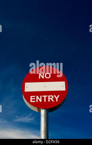 Red circular No Entry sign Stock Photo