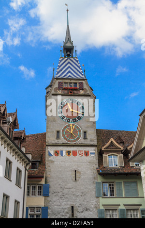 Zytturm / Tower of Zyt in the Swiss City of Zug, Switzerland Stock Photo