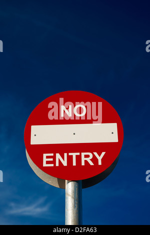 Red circular No Entry sign Stock Photo