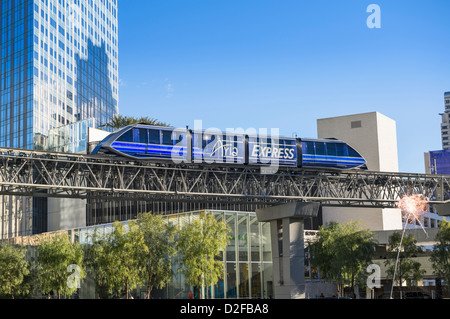 The Aria Express Tram at CityCenter in Las Vegas. Stock Photo