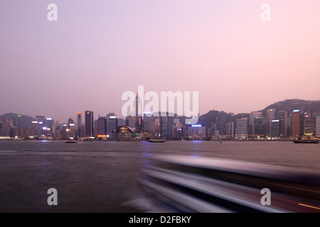 In Hong Kong, China, Hong Kong skyline as dusk Central Stock Photo