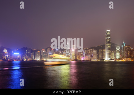 In Hong Kong, China, Hong Kong skyline night Central Stock Photo
