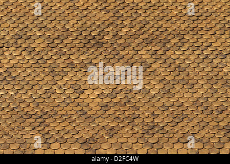 Golden Roof Tiles Pattern (close-up) Stock Photo