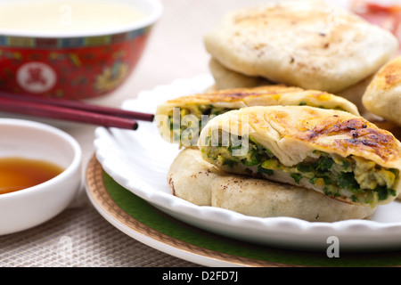 Traditional Chinese food - leek pie Stock Photo