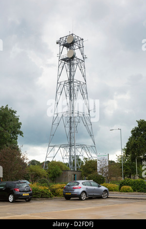 microwave telecommunication mast Stock Photo