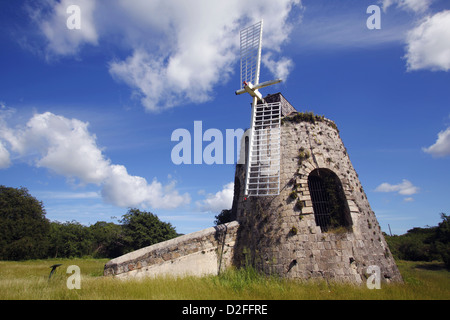 Sugar Cane Windmill, Whim Plantation Museum, St. Croix, US Virgin Islands, Caribbean Stock Photo