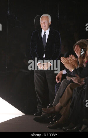 Designer Giorgio Armani during the Armani Haute Couture Fall/Winter ...