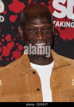 Peter Mensah, Marisa Ramirez at arrivals for SPARTACUS: WAR OF THE DAMNED Season Premiere, Regal Cinemas L.A. Live, Los Angeles, CA January 22, 2013. Photo By: Emiley Schweich/Everett Collection/Alamy live news.  Stock Photo