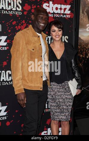 Peter Mensah, Marisa Ramirez at arrivals for SPARTACUS: WAR OF THE DAMNED Season Premiere, Regal Cinemas L.A. Live, Los Angeles, CA January 22, 2013. Photo By: Emiley Schweich/Everett Collection/Alamy live news.  Stock Photo