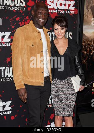 Peter Mensah, Marisa Ramirez at arrivals for SPARTACUS: WAR OF THE DAMNED Season Premiere, Regal Cinemas L.A. Live, Los Angeles, CA January 22, 2013. Photo By: Emiley Schweich/Everett Collection/Alamy live news.  Stock Photo