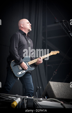 The Stranglers guitarist and vocalist BAZ WARNE on stage at V Festival, Essex Stock Photo