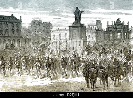 German troops enter Nancy, France, 15 August 1870, scene from the Franco-Prussian War or Franco-German War 1870-1871