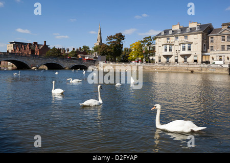 Swan Hotel by River Great Ouse Stock Photo