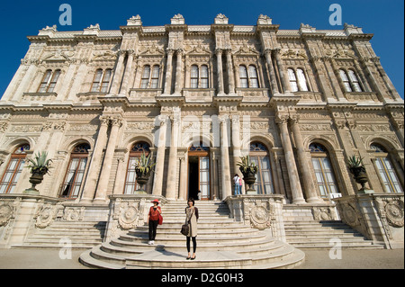 Dolmabahce Palace was finished in 1855 for Sultan Abdul Mecit. It has a fantastic garden and also tea gardens around it. Stock Photo