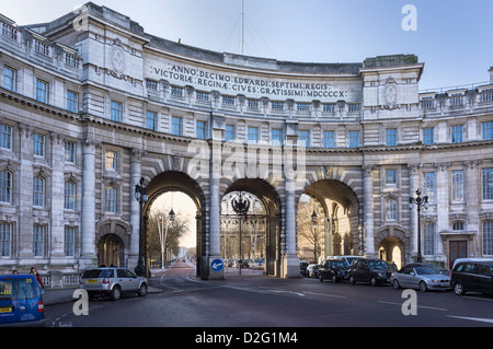 Admiralty Arch, looking down The Mall, London, England, UK in the late afternoon Stock Photo