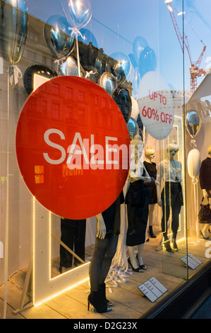 Sale sign in a store window, UK Stock Photo