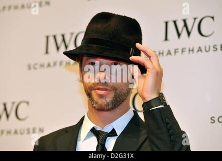 Geneva, Switzerland. 22nd January 2013. Lead Singer and Front Man of the British Jazz Band Jamiroquai Jay Kay attends at IWC Race Night Dinner in Geneva.The swiss watch manufactur celebrated its new Ingenieur collection as well as the partnershipwith the Mercedes AMG Petronas Formula One Team. Photo: Frank May/picture alliance/ Alamy Live News Stock Photo