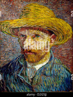 Vincent Van Gogh 'Self-Portrait with a Straw Hat' 1887 Stock Photo