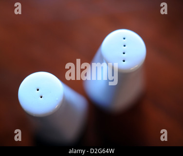 Berlin, Germany, salt and pepper shakers on a table Stock Photo