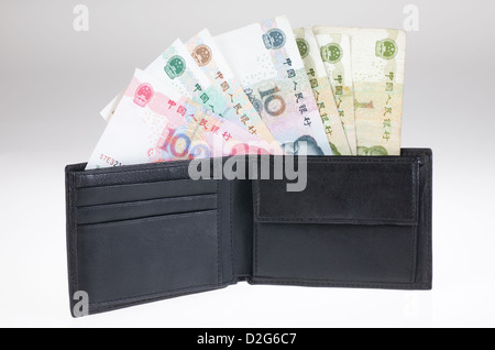 Berlin, Germany, Chinese Yuan in a purse Stock Photo