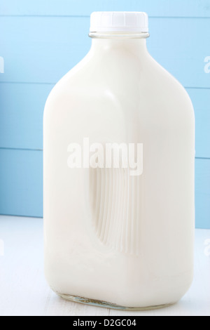 Delicious, nutritious and fresh half gallon Milk Bottle. Stock Photo