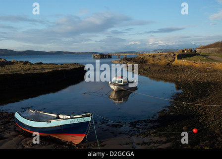 Fishing boats at Portencross Harbour Stock Photo