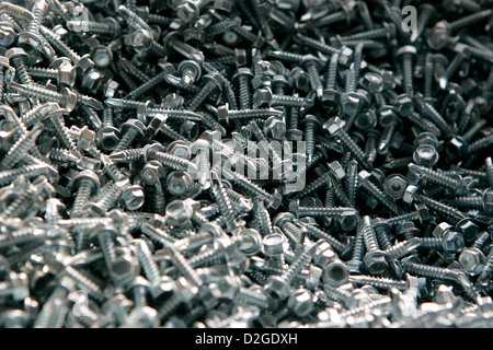 A bin of screws Stock Photo