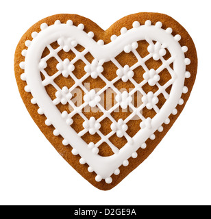 Gingerbread heart isolated on white background Stock Photo - Alamy